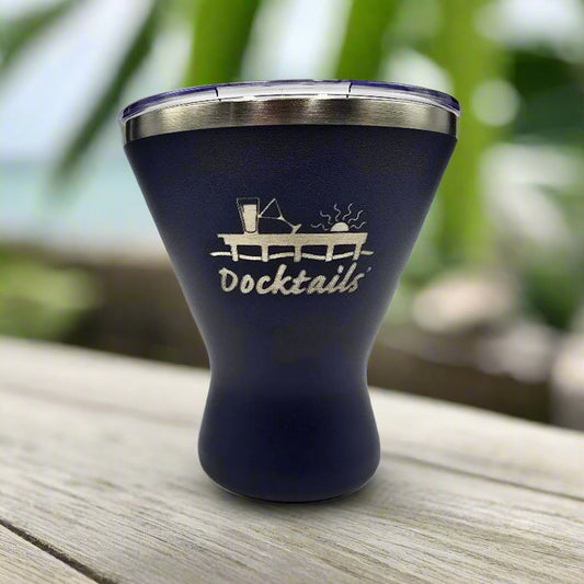Docktails Stemless Insulated Martini Cup With Lid in Navy
