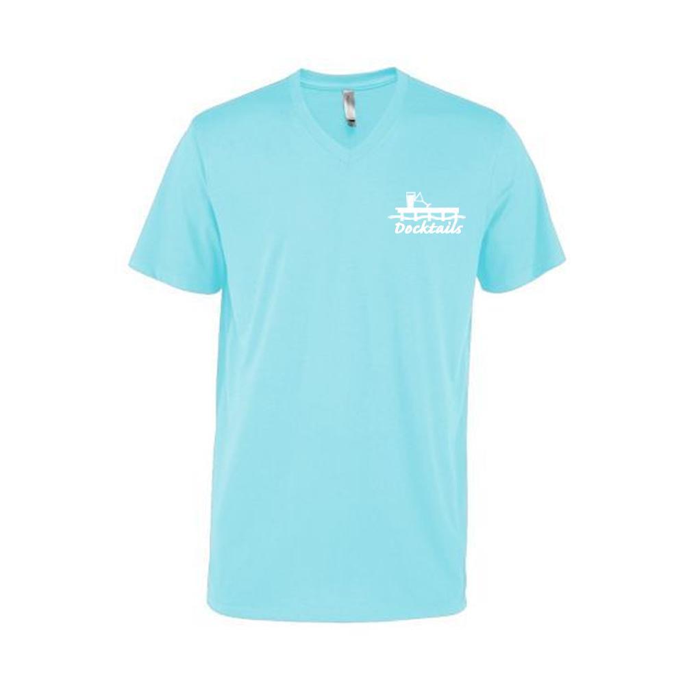 Docktails Men's V-Neck Tee in Ocean, designed for slightly more formal dockside dining