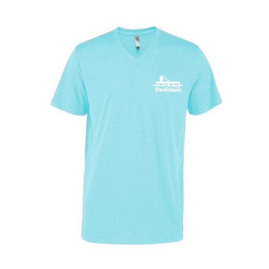 Docktails Men's V-Neck Tee in Ocean, designed for slightly more formal dockside dining