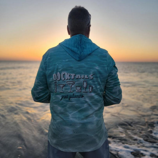 Docktails Caribbean Dreaming Sun Shirt at Sunrise on Hobe Sound Beach in Florida