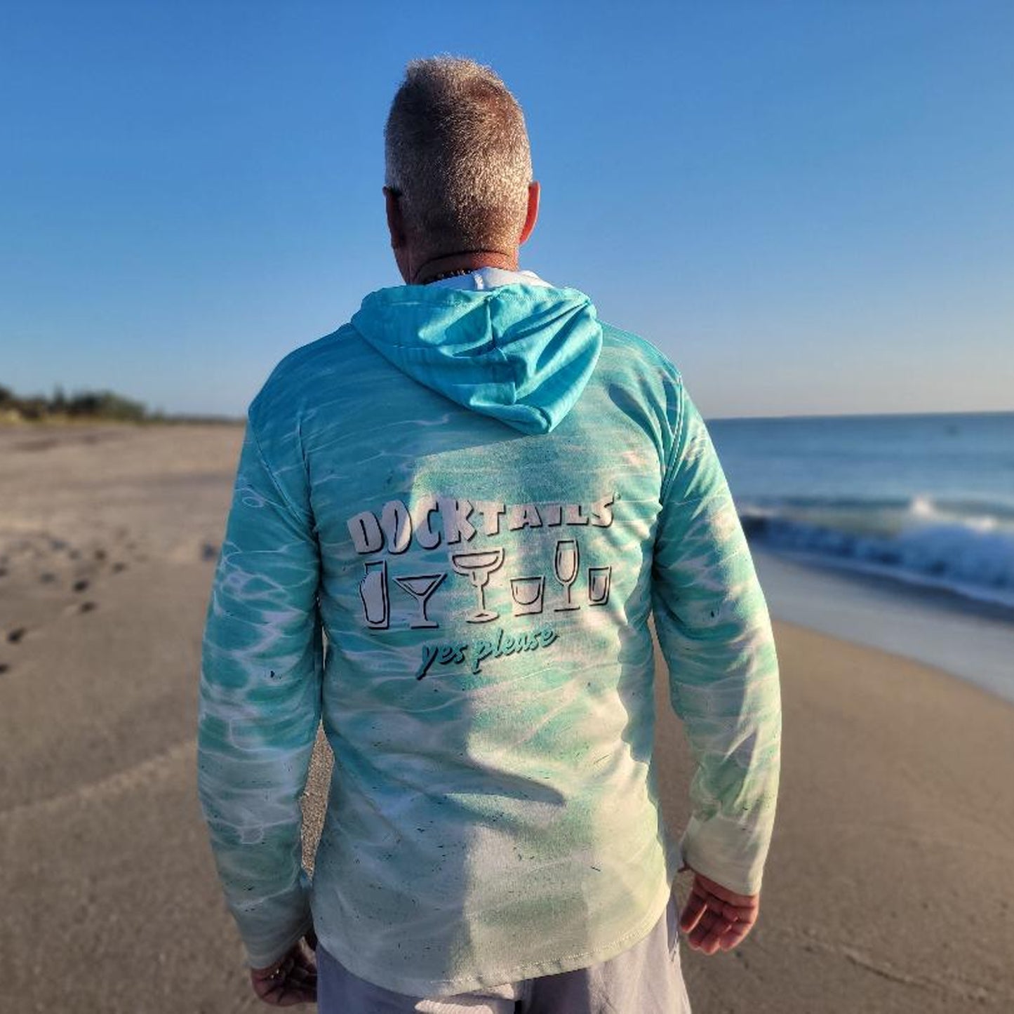 Docktails Caribbean Dreaming Sun Shirt at Hobe Sound Beach in Florida