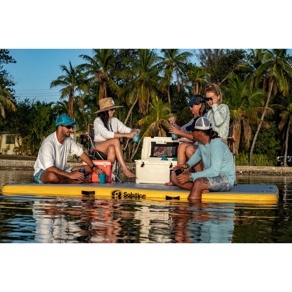 Solstice inflatable dock being enjoyed in the Florida Keys