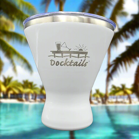 Docktails Insulated Martini Cup With Lid - White