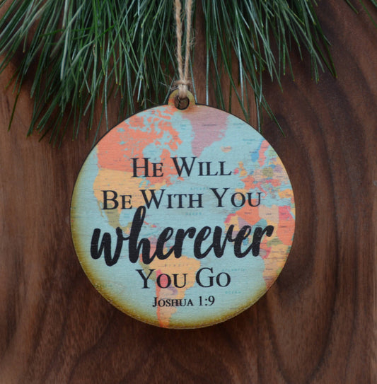 Driftless Studios - Joshua 1:9 Map Christmas Ornament