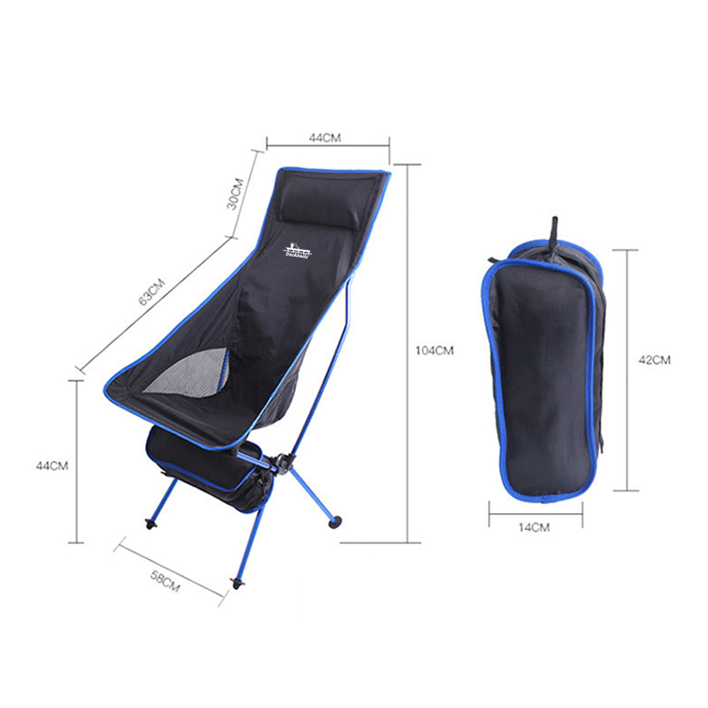 Size of Docktails Lightweight Folding Packable Beach Chair - Blue