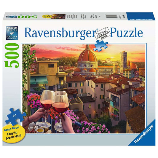 Cozy Wine Terrace 500 large piece jigsaw puzzle from Ravensburger