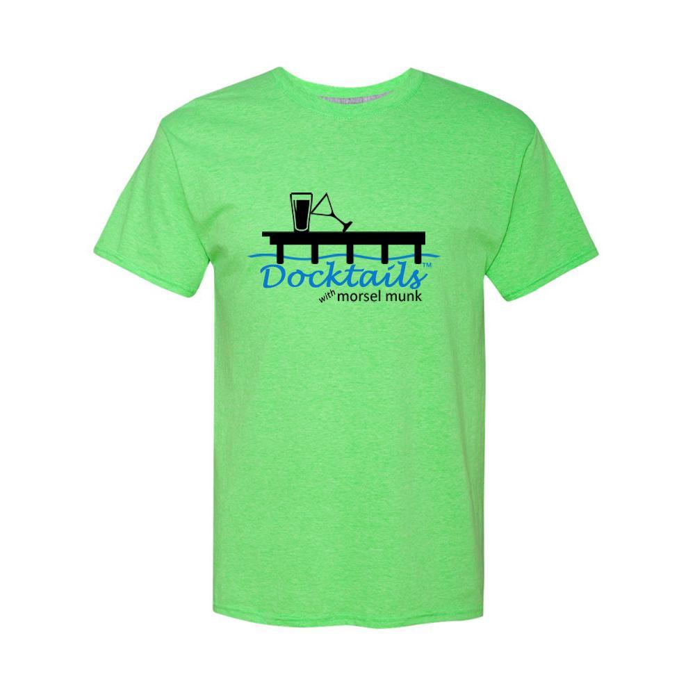 Docktails men's t-shirt in lime green, perfect for all your beach bar and tiki bar adventures