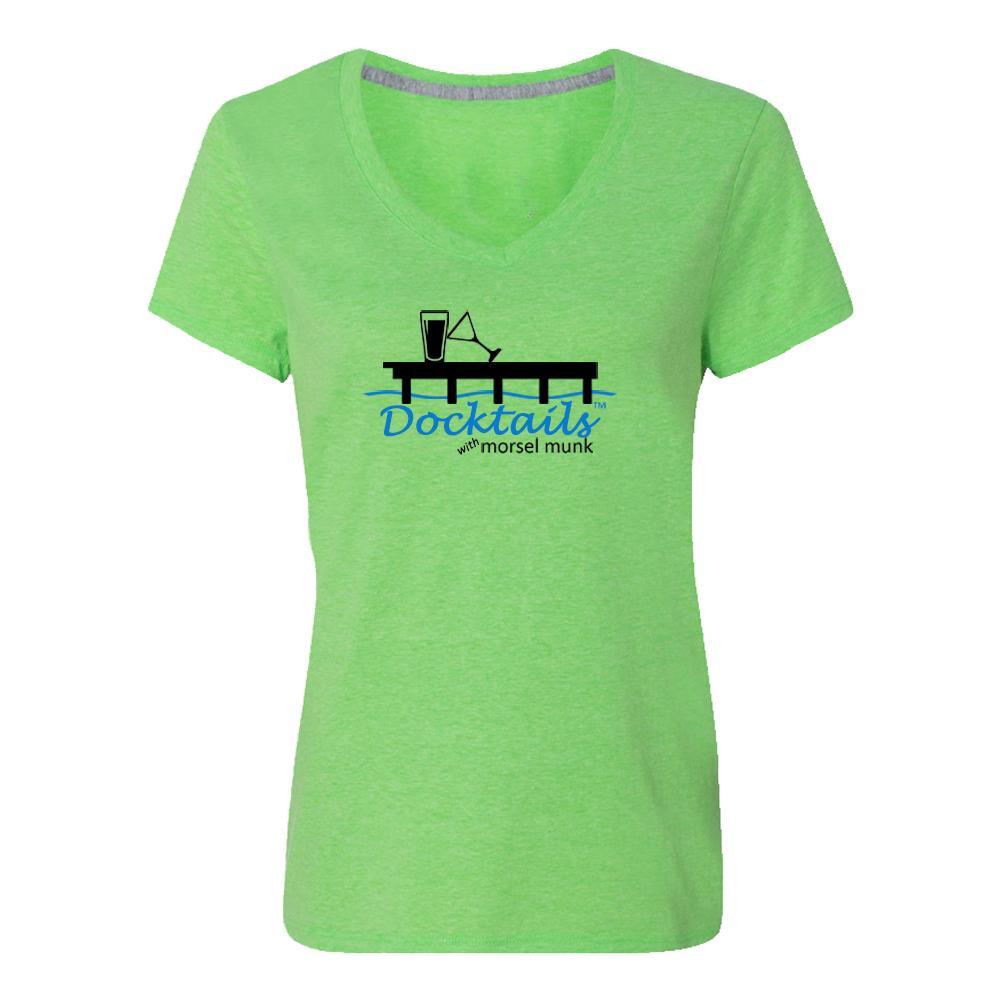 Women's Docktails green t-shirt, perfect for tiki bars and beach bars