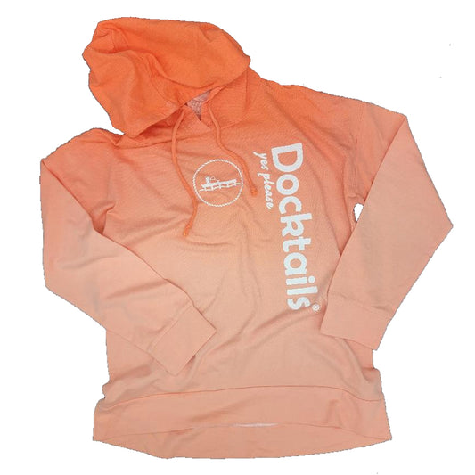 Docktails Ladies Long Sleeve Hoodie Shirt - Coral Fade