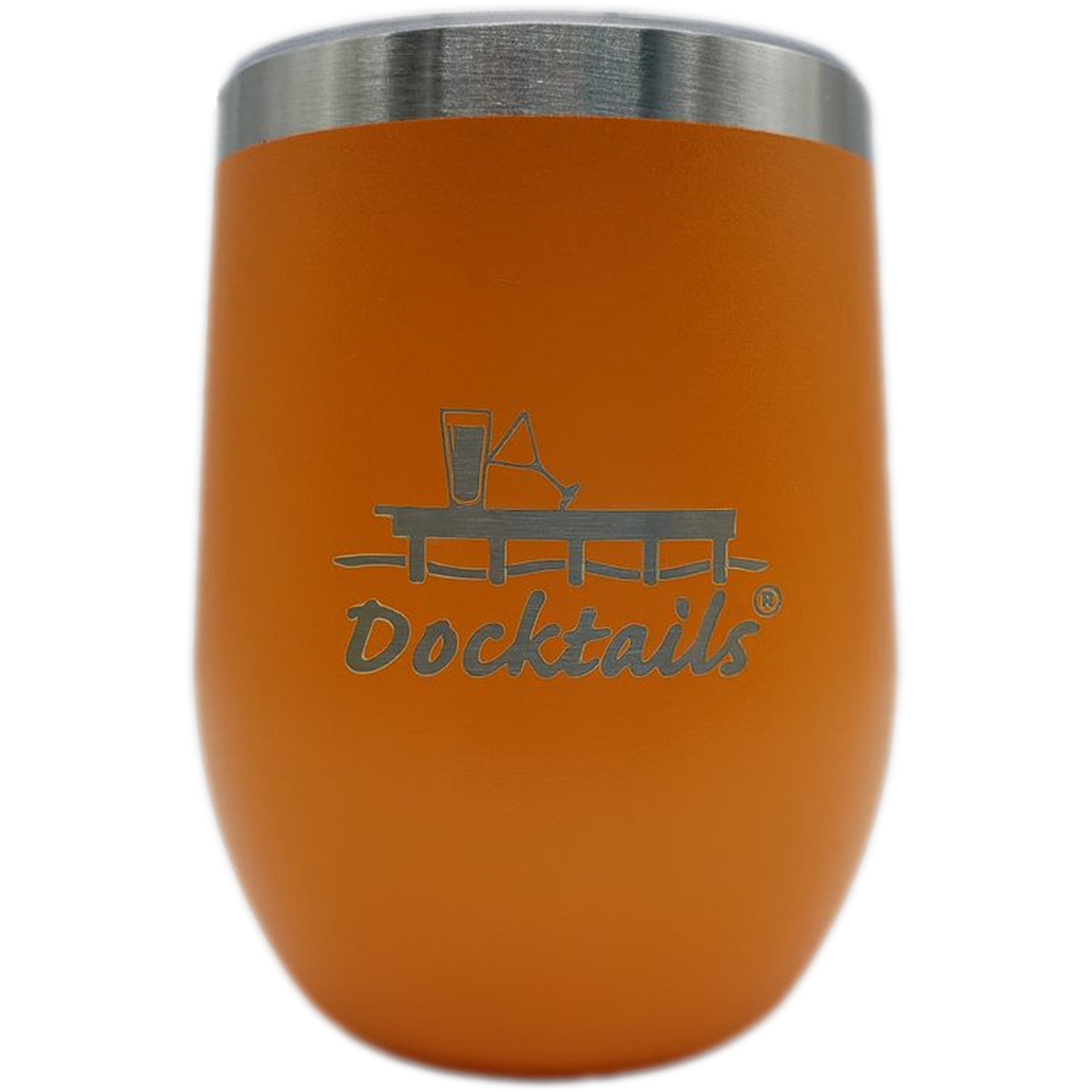 Docktails Shatterproof Insulated Wine Cup With Lid in Sunset Orange