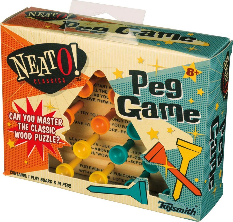 Classic wooden peg game brainteaser puzzle