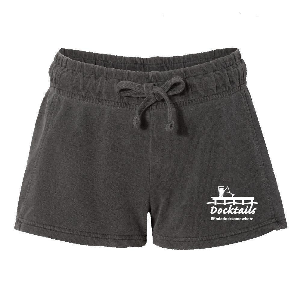 Docktails Women's Relax Shorts in Charcoal, perfect for summer bonfires and beach bars
