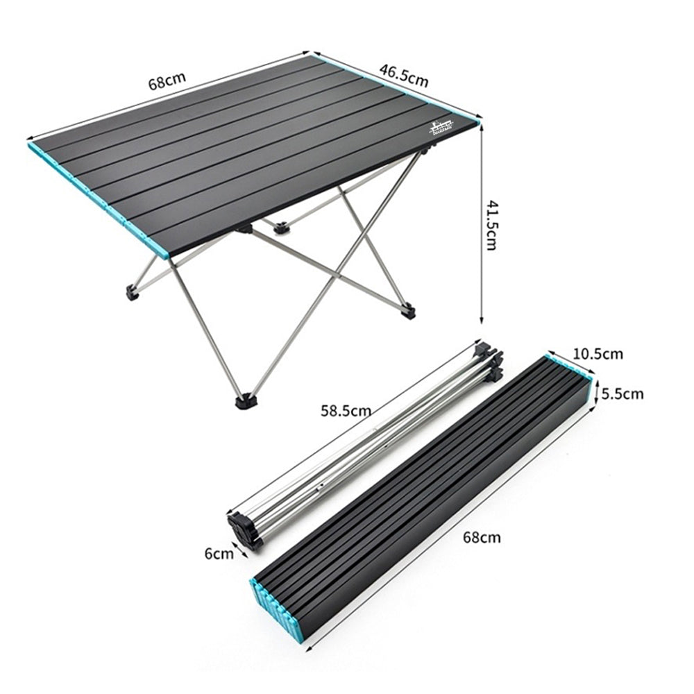 Docktails folding aluminum camp table dimensions set up and folded
