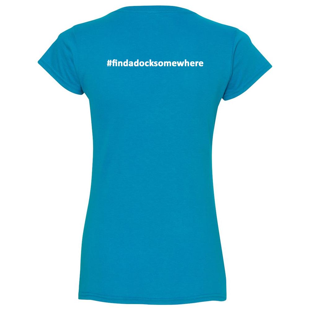 Docktails Women's Short Sleeve T-Shirt in Caribbean Sapphire, perfect for all your seafood shack and beach bar adventures