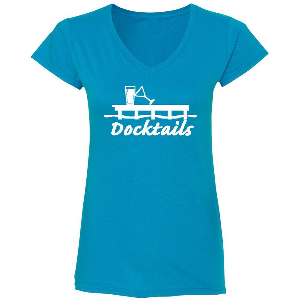 Docktails Women's Short Sleeve T-Shirt in Caribbean Sapphire, perfect for all your seafood shack and beach bar adventures