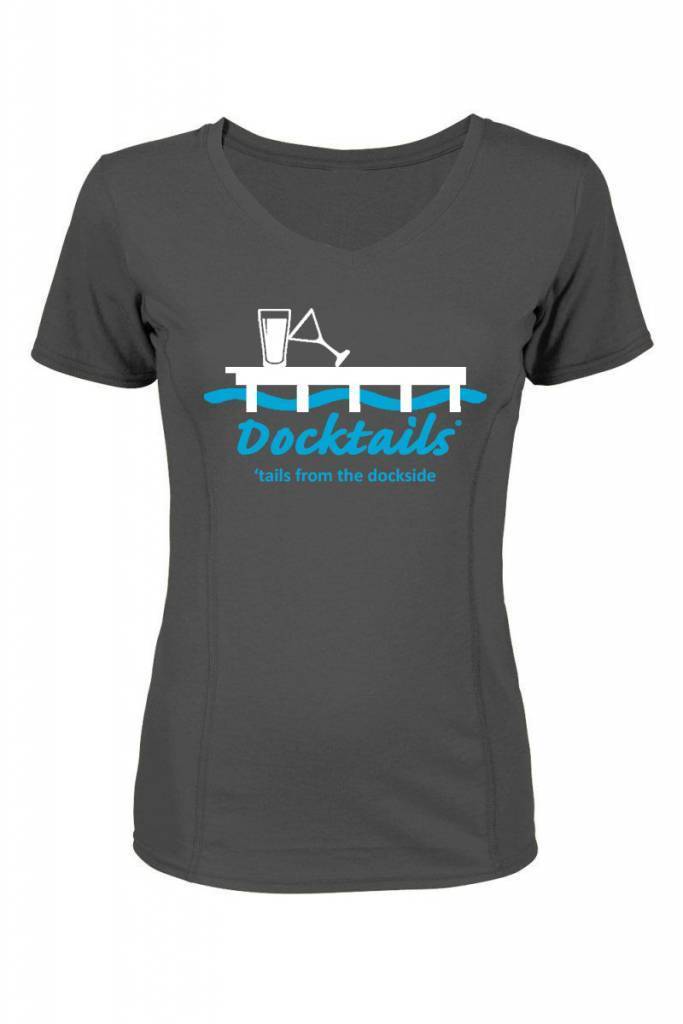 Women's Docktails cocktail party t-shirt in charcoal