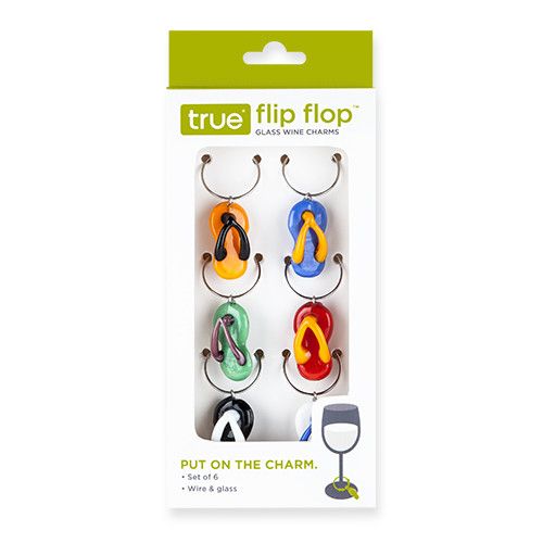 Flip Flop glass wine charms
